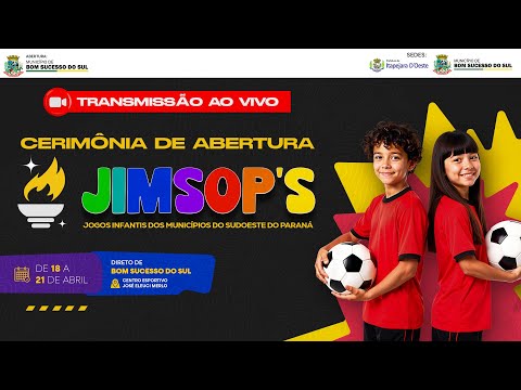 AO VIVO | Cerimônia de Abertura do JIMSOP’S 2026 direto de Bom Sucesso do Sul