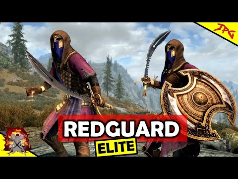 SKYRIM - Redguard Elite Armaments! BoneShaver Health Drain Sword! New Remnant Scimitar And Shield