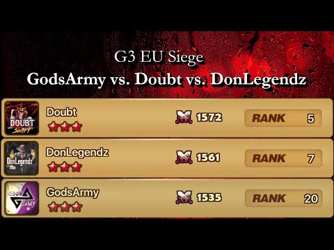 G3 SIEGE - GodsArmy vs. Doubt vs. DonLegendz (Summoners War)