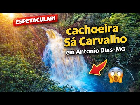🚁 IMAGENS INCRÍVEIS de drone da Cachoeira Sá Carvalho em Antônio Dias-MG