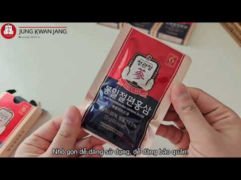 Video Khui Hộp Hồng Sâm Lát Tẩm Mật Ong KGC Jung Kwan Jang 20g x 12 Gói
