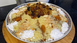 La préparation de là vermicelle cheveux d’ange 😉🙏on appelle sa la seffa😋😋ingrédients ⬇️