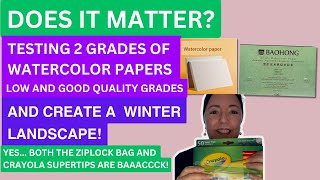 DOES IT MATTER? Comparing a low and high grade watercolor papers create a simple winter landscape!