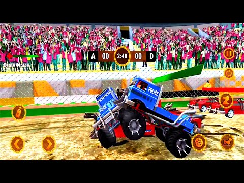 Monster Truck Demolition Derby Games：US Police Demolition Derby - Android Gameplay