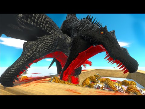 DARK SPINO vs DARK T-REX FEEDING TIME