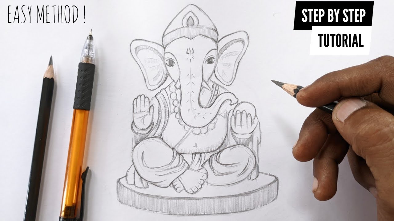 How To Draw Lord Ganesha ( Easy Step By Step Tutorial For Beginners)