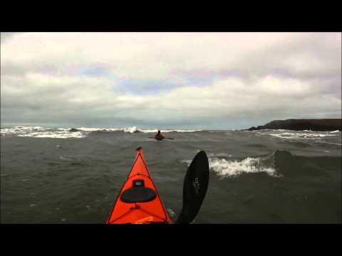 Sea Kayaking in Two Moods of Penrhyn Mawr Tide Race