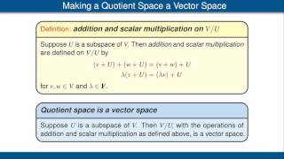 Quotients of Vector Spaces