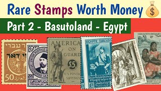 World Rare Stamps Worth Money - Part 2 From Basutoland to Egypt | Old Postage Stamps Evaluation