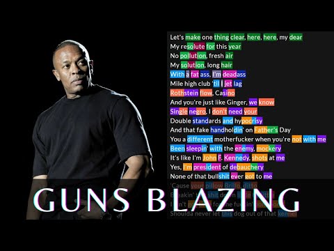 Dr Dre - Guns Blazing | Lyrics, Rhymes Highlighted