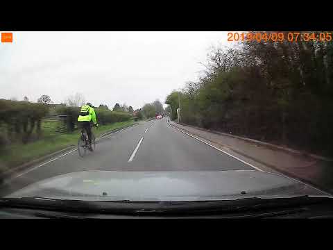 Cyclist Serves In Front of Car