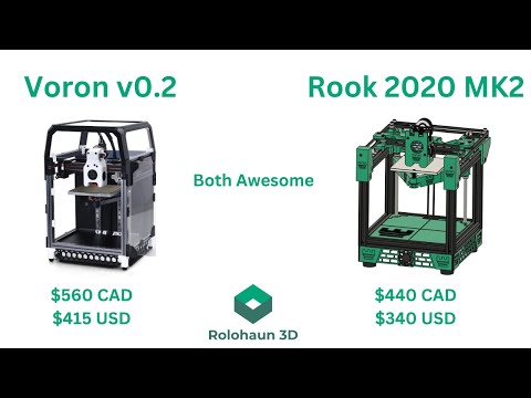 Let's compare small CoreXY 3D Printers the Voron v0.2 to the Rook 2020 MK2