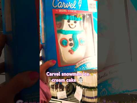 Carvel snowman ice cream cake☃️ #carvel #cake #shorts #icecream #christmas #holidayseason #dessert