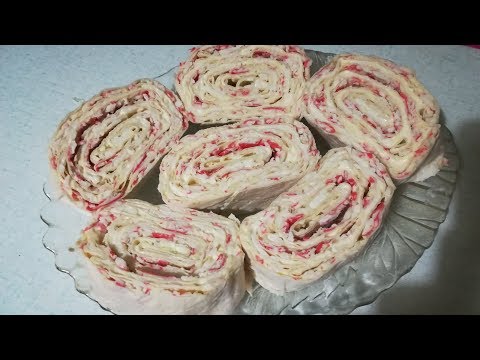 Рулет из лаваша с крабовыми палочками