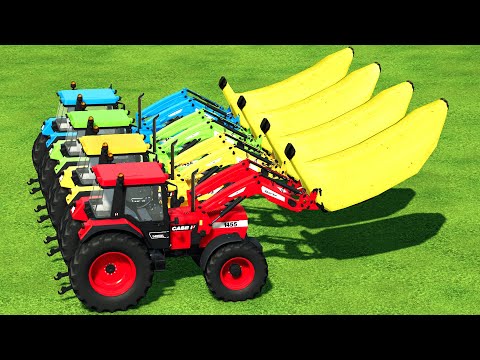 TRANSPORT BANANAS WITH COLORED CASE TRACTORS - Farming Simulator 22