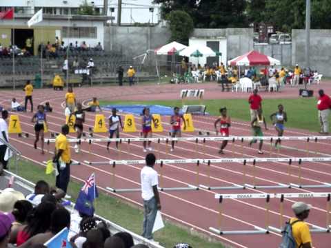 2011 CAC Age Group 60m Hurdles Girls 13-14 Heat 1