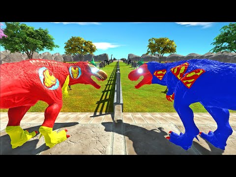 SUPERMAN vs IRON MAN - Who is faster and stronger? - Animal Revolt Battle Simulator ARBS