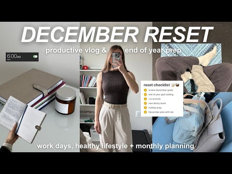DECEMBER MONTHLY RESET: end-of-year goal setting, productive days in my life, & winter arc routine