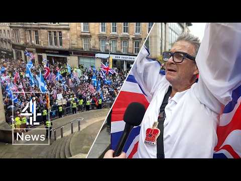 Protesters clash in Glasgow as immigration tensions rise in Scotland