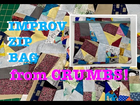 ♻️ v22.09 Improv Big Zipper Bag | Use up Scraps and Crumbs | No Measuring | Fast Sewing Project