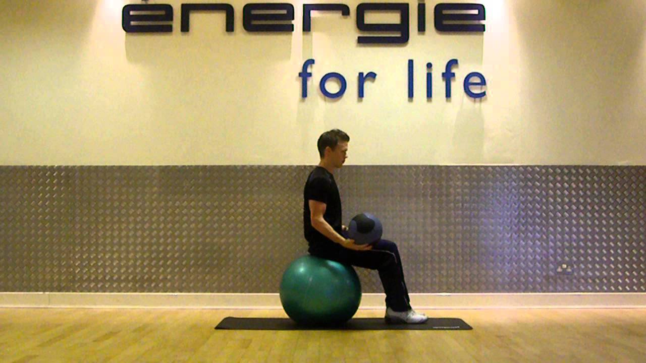 Medicine Ball Curls SingleArm Medicine Ball Curls on a Stability Ball