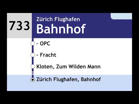 VBG Ansagen - 733 - ZH Flughafen – Kloten – Graswinkel – Kloten – ZH Flughafen