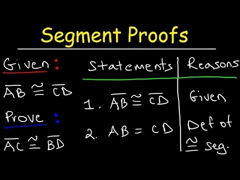 Two Column Proofs of Congruent Segments - Midpoints, Substitution, Division & Addition Property