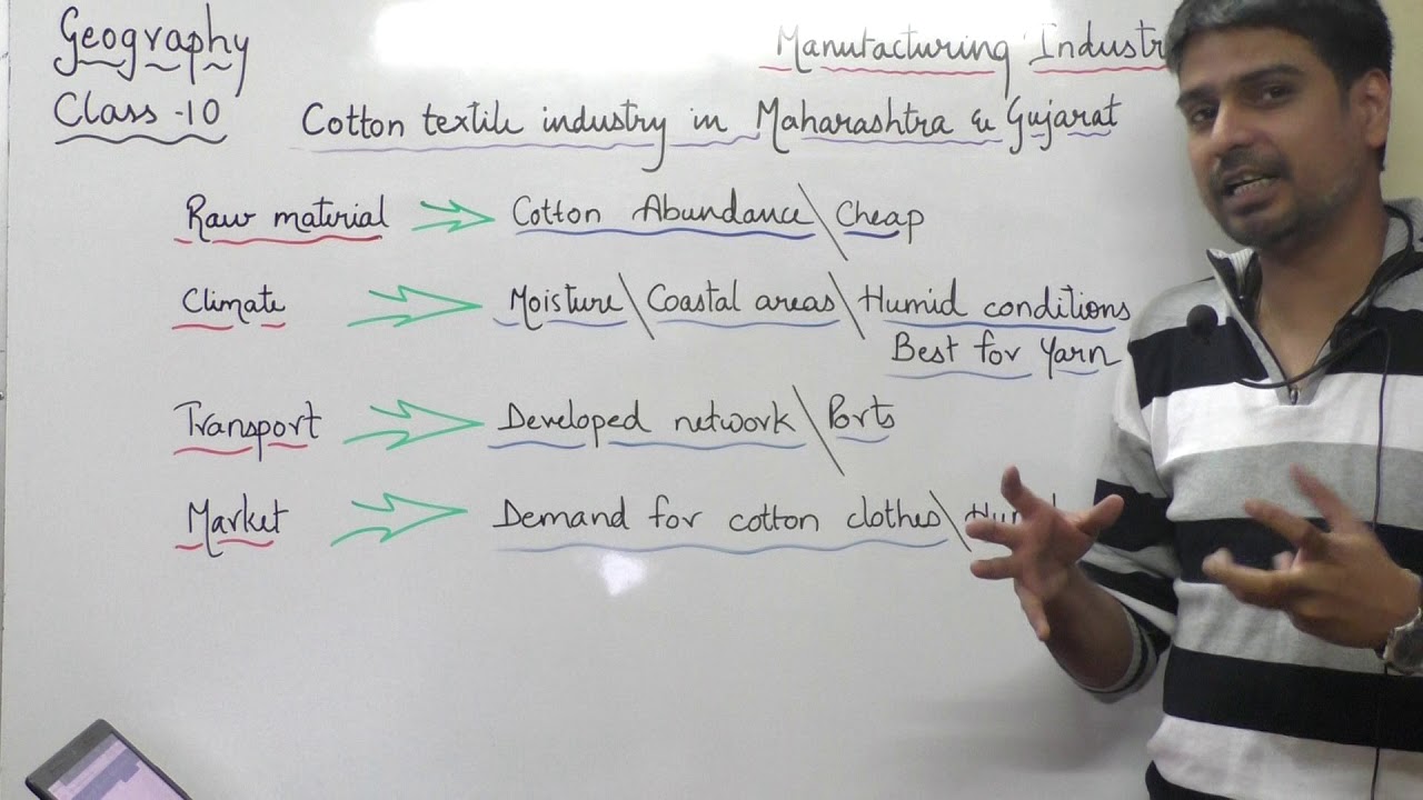 Cotton textile indutry in maharashtra & gujrat | class 10 geography 