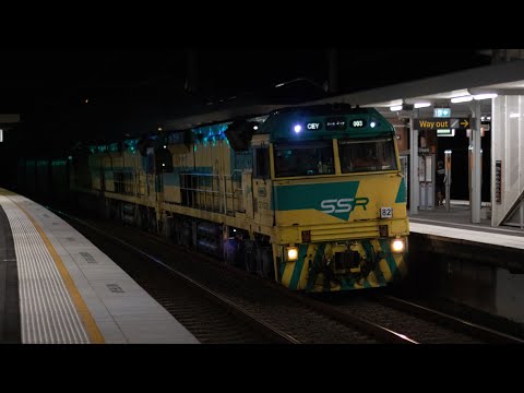 SSR Coal Train with CEYs passing Rooty Hill - BMT Blue Mountains Line