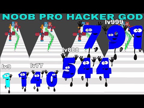 NOOB VS PRO VS HACKER VS GOD  in Numbers Run 3D