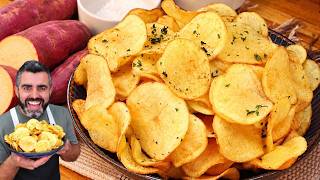 BATATA DOCE FRITA CROCANTE E SEQUINHA - BATATA CHIPS PERFEITA - SIMPLES E FÁCIL - Receitas de Pai
