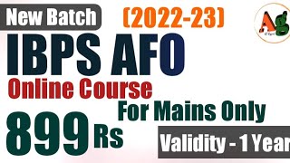 IBPS AFO Online Course 2022-23 (For Mains Only) | 25% Offer