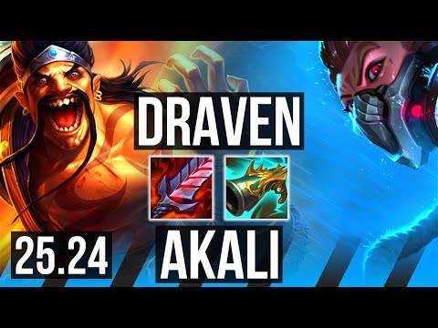 DRAVEN vs AKALI (MID) | Good KDA: 7/1/1 | EUW Master | 25.24