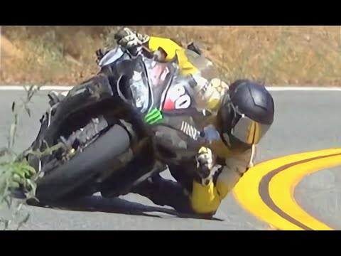 R1 elbow dragging & powersliding on slicks: Fastest Canyon rider NIDYANAZO MotoGP/WSBK Body Position