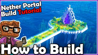 Futuristic Fantasy Nether Portal Design - Minecraft Build Tutorial