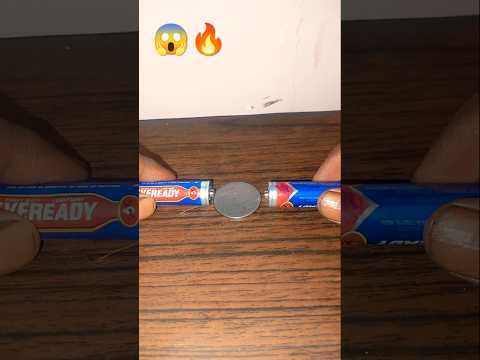 spin Coin with Battery😱|#scienceexperiment #yutubeshorts #coinexperiment #cointricks #experiment