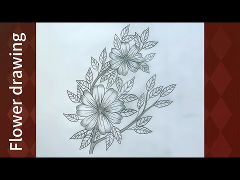 How to draw flowers design/Flower drawing by pencil/ফুল আঁকা/Drawing #Art #flower #ফুল #ink #draw 