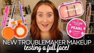 TESTING A FULL FACE OF *NEW* TROUBLEMAKER MAKEUP! Cruelty Free & Affordable Drugstore Make Up Review