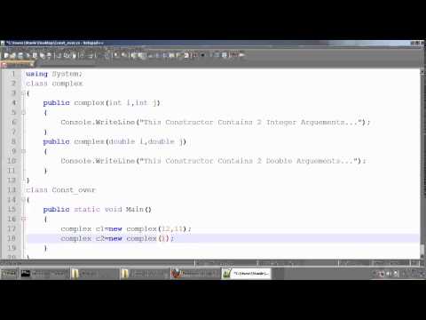 Constructor Overloading In C Net Tamil