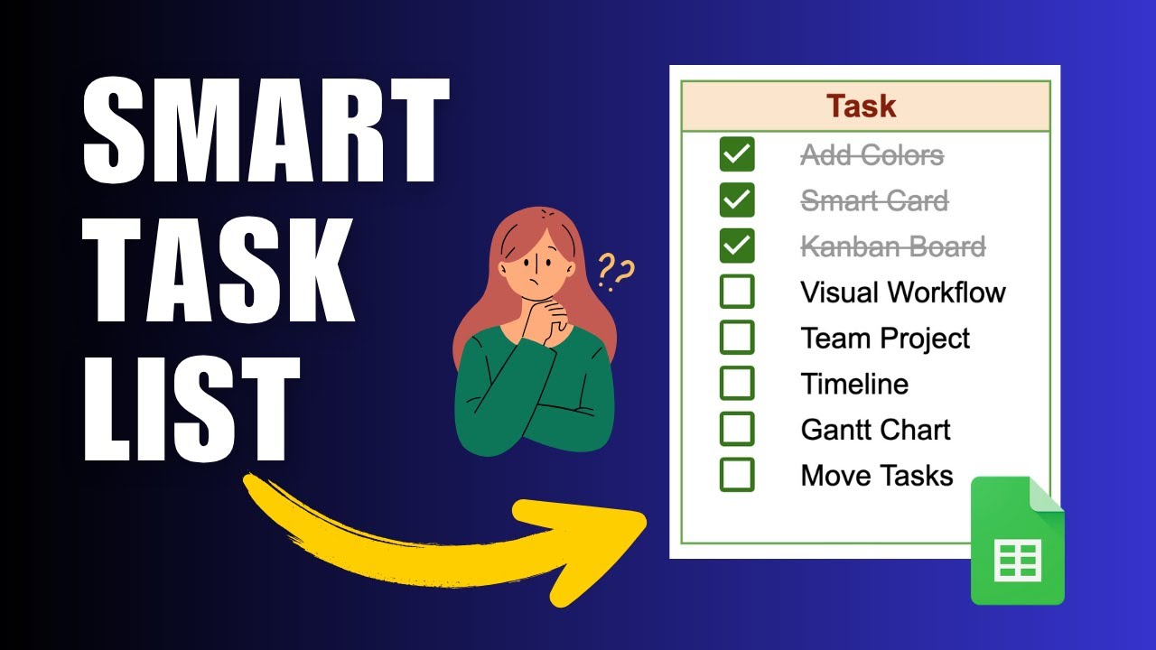 Google Sheets Smart Task List Tutorial | Checkboxes + Strike-Through + Auto Move Tasks