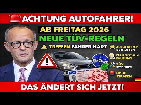 🚨 Attention drivers: New vehicle inspection (TÜV) rules for 2026 will apply from Friday.