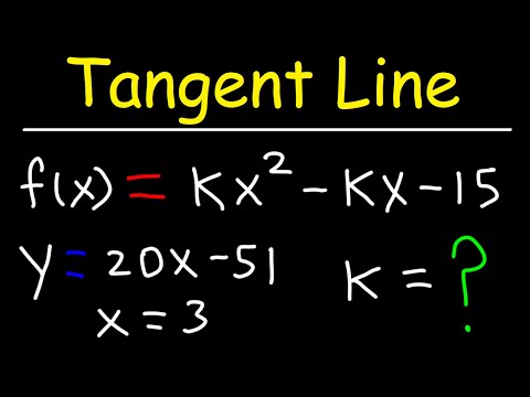 How to Find the Value of K Given the Equation of the Tangent Line
