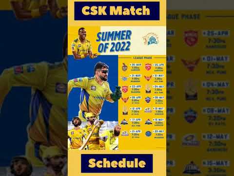 CSK Match Schedule IPL 2022  | Chennai super kings #shorts #ipl #csk