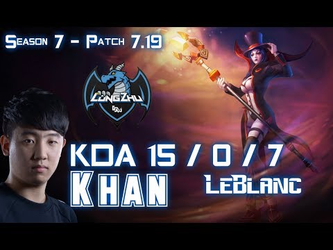 LZ Khan LEBLANC vs KARMA Mid - Patch 7.19 KR Ranked