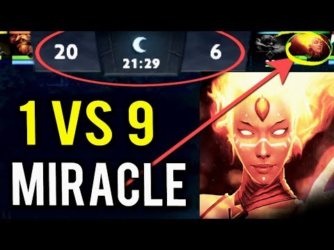 Most Brutal Magic Carry Lina Unreal 1 vs 9 Machine Gun Gameplay by Miracle- 9k MMR Dota 2