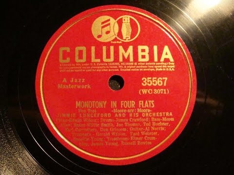 78rpm: Monotony In Four Flats - Jimmie Lunceford and his Orchestra, 1940 - Columbia 35567
