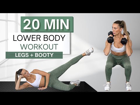 20 min LOWER BODY WORKOUT | With Dumbbells (And Without) | Low Impact | Legs and Booty