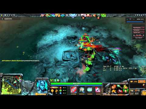 DotA 2: Farmed Phantom Assassin on a Rampage in Enemy Base