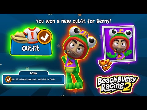 Smash 13 Breakable objects with Carrot Cannon | Unlocked BENNY Outfit Challenge Beach Buggy Racing 2