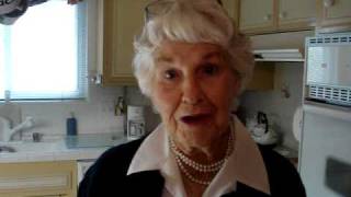 Marjorie performing her childhood verse